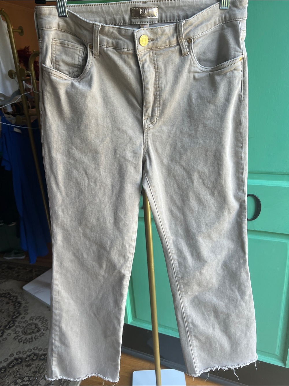 KUT from the Kloth Kelsey High Rise Fab Ab Ankle Flare Jeans - Size 10